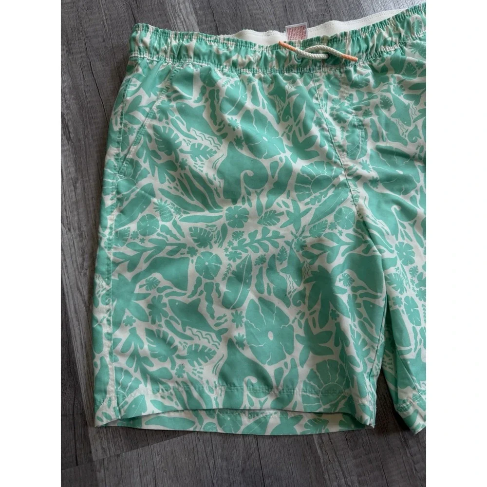 Cat & Jack Boys Green Swim Trunks Lined, XL 14) Husky Drawstring Pockets Summer